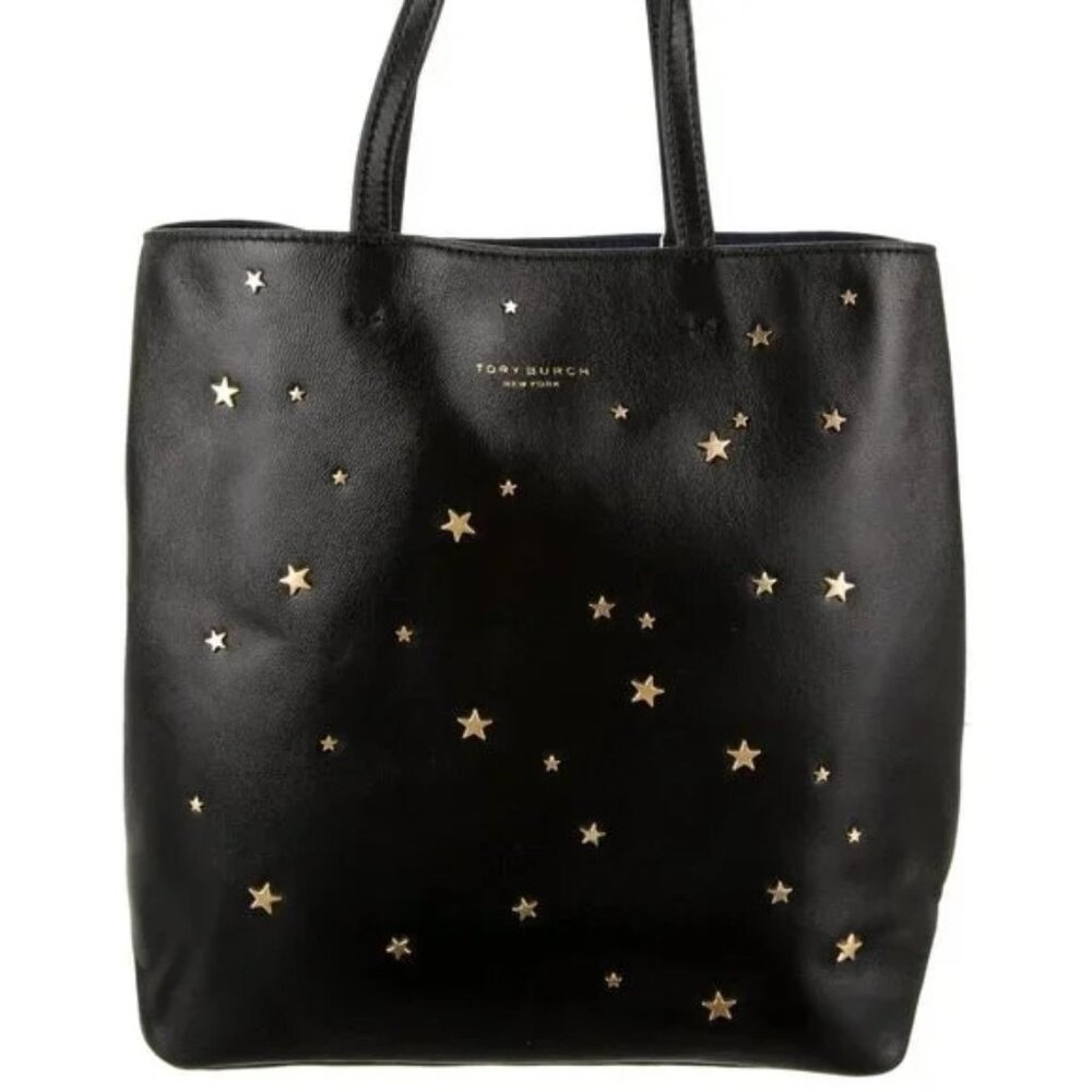 Tory Burch Star Stud Small Tote - NWT + Tory Burch Bag Charm